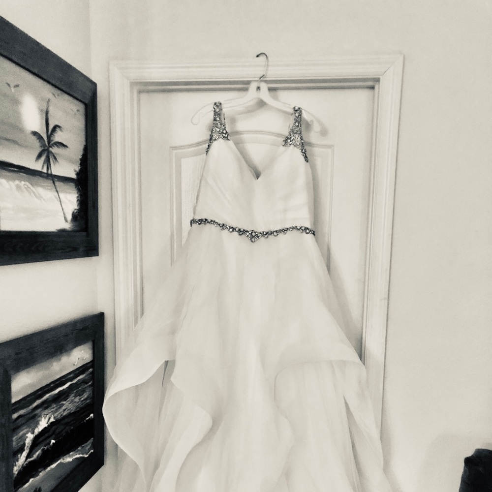 Hailey Paige Plus Size “Dare” Ivory Ball Gown